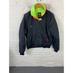Columbia Men's Full Zip Windbreaker Ski Jacket Long Sleeve Black Size Large